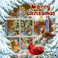 Merry Christmas window - Besplatni animirani GIF