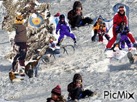 Deca na snegu animeret GIF