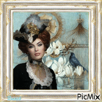Portrait of a Vintage Lady Animated GIF