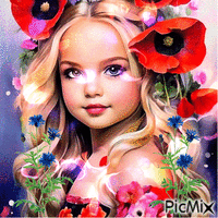Девочка Весна - Бесплатный анимированный гифка