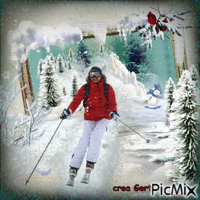 Skiing season animuotas GIF