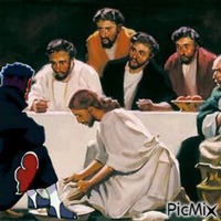 jesus washing tobi’s feet [REAL] - Free animated GIF