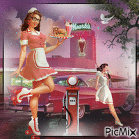 Pinker Cadillac - Бесплатный анимированный гифка