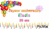 Anniversaire Elodie 30 ans - Gratis geanimeerde GIF