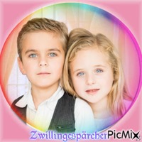 Porträt /Zwillinge- Junge und Mädchen - Zdarma animovaný GIF