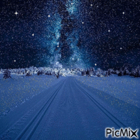 зимняя ночь - GIF animé gratuit