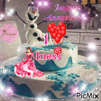 Joyeux anniversaire Iness - GIF animé gratuit