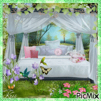 Un lit pour la Belle au Bois Dormant - GIF animé gratuit