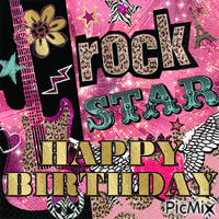 Happy Birthday Rock Star - Free animated GIF