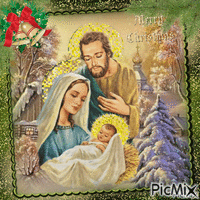 Sainte Famille - Noël. GIF animé