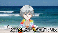 Surfs up Shinji-Kun - Free animated GIF