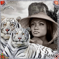 her and the tigers - Animovaný GIF zadarmo