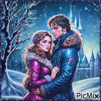 castle in the snow - Бесплатный анимированный гифка