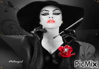 LADY IN BLACK - Free animated GIF