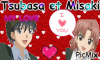 Tsubasa et Misaki - Zdarma animovaný GIF