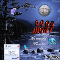 good night my beautiful friend - Δωρεάν κινούμενο GIF