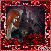 gothic redhead анимиран GIF