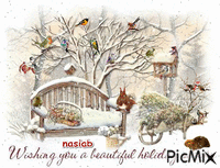 winter birds - GIF animé gratuit