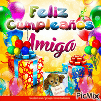 Feliz Cumpleaños Amiga - GIF animado gratis