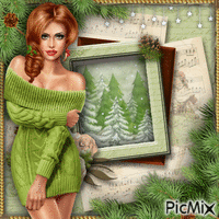 Lady in Green-RM-11-17-23 - GIF animado grátis