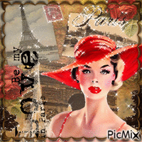 Concours...L'amour de Paris-vintage - Free animated GIF