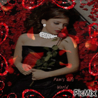 Rose Petals and Diamonds Animated GIF