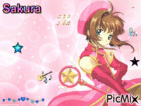 Giff Picmix Sakura chasseuse de cartes créé par moi animēts GIF