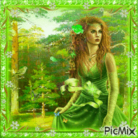 fantasy woman in green