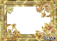 Gold gif glitter png frame. - Free animated GIF