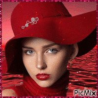 Mulher de vermelho animoitu GIF