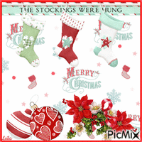 The stocking were hung. Merry Christmas GIF animata