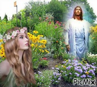 jesus  and woman animeret GIF