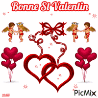 St Valentin anges et cœurs animovaný GIF