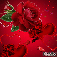 szív és rózsa - Zdarma animovaný GIF