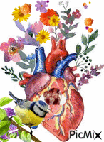 Corazón floral GIF animé