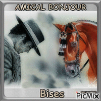 homme et cheval - Free animated GIF