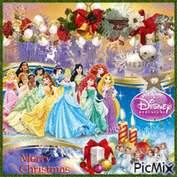Christmas Disney Princess - GIF animado grátis