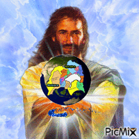 Jesus Con El Mundo GIF animé