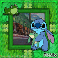 {{{♥♥♥}}}Stitch & His Fwoggy Fwiend{{{♥♥♥}}} アニメーションGIF