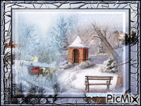 Paysage hiver - GIF animé gratuit