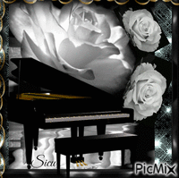 le piano noir - GIF animé gratuit
