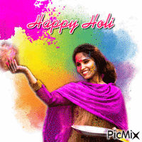 Happy Holi - GIF เคลื่อนไหวฟรี