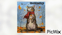 Autumn Kitty - Безплатен анимиран GIF