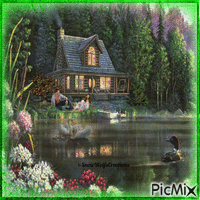 CABIN ON THE LAKE 动画 GIF