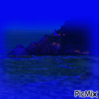 Sea by night animoitu GIF