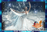 Slam Dunking Panther animeret GIF