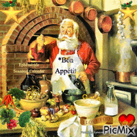 Père Noël "Bon Appétit" Santa animowany gif