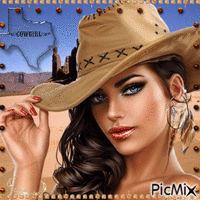 texas cowgirl animovaný GIF