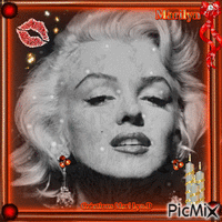 Marilyn néon orange-mary animēts GIF