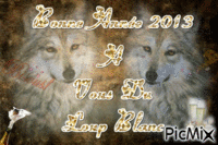Bonne Année du Loup blanc :) - GIF animate gratis